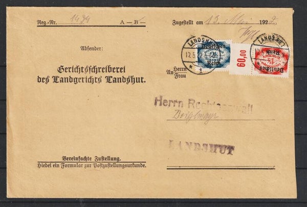 MiNr. 48 OR, 49 Brief  LANDSHUT 12.5.22   (s23006)