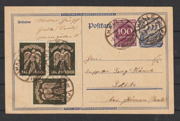 MiNr. 237 auf Postkarte 8.8.23  (s23034)