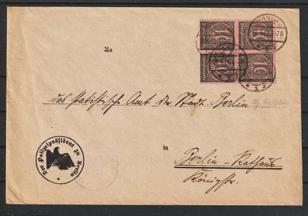 MiNr. D 71 Viererblock !, portogerechte Drucksache 28.4.23 (s23043)