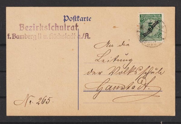 MiNr. D 100 auf Postkarte  BAMBERG 3.3.24  (s23051)