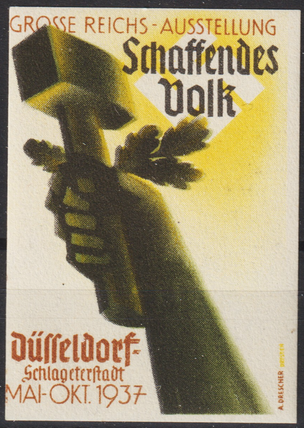 Vignette, Reklamemarke "Große Reichsausstellung Schaffendes Volk 1937"  (s23120)