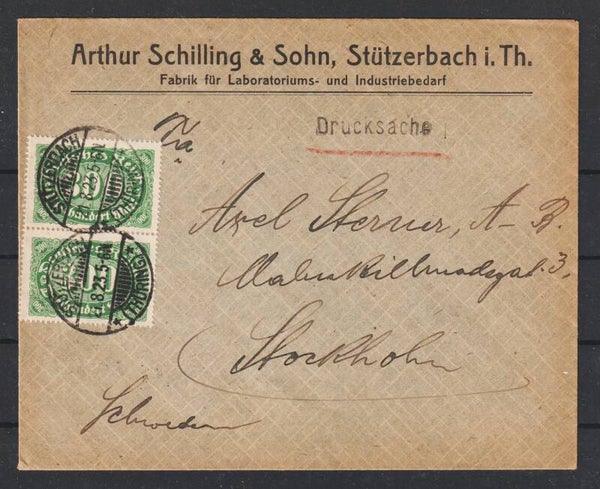 MiNr. 249 auf Brief "Artur Schilling & Sohn" STÜTZERBACH 21.8.23  (s23143)