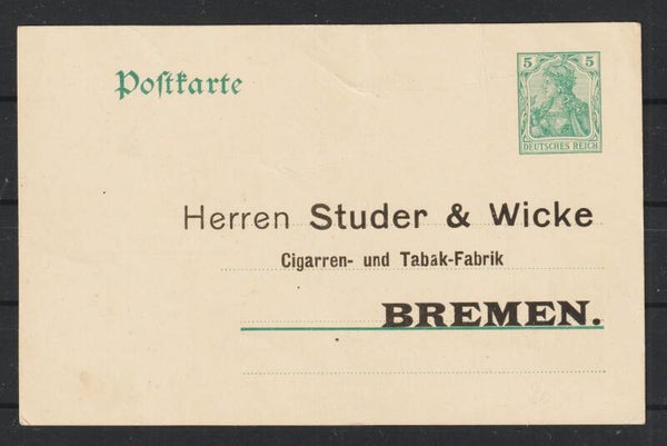 Ganzsache PP "Studer & Wicke Bremen"  (s23150)