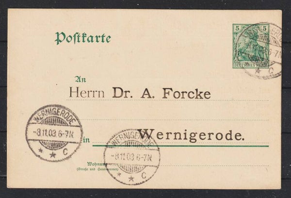 Ganzsache PP "Dr. A. Forcke, Vorstand des Nationalliberalen ..."  (s23151)