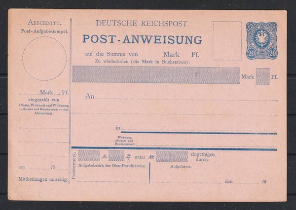 Postanweisung A 6b, Druckdatum 287  (s23155)