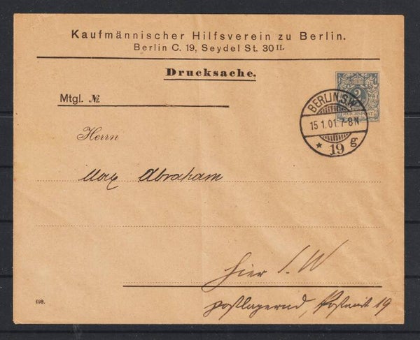 Ganzsache PU 16 BERLIN 15.1.01 (s23157)