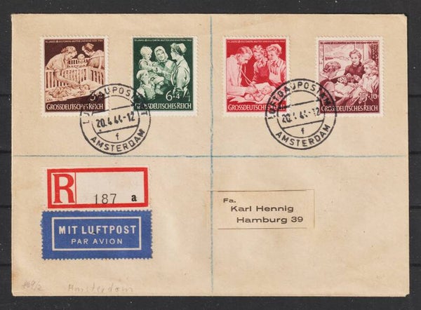 MiNr. 869-872 LUPO Brief Luftgaupostamt Amsterdam 20.1.44  (s24018)