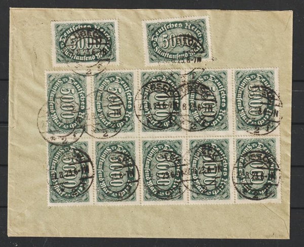 MiNr. 256 (12x) portogerechter Brief LÜBECK 27.8.23  (s24029)