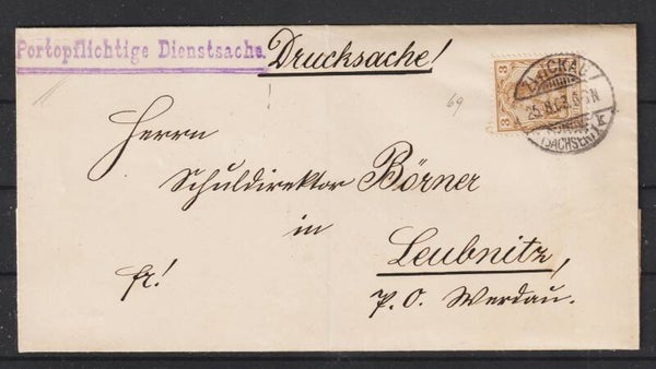 MiNr. 69 Drucksache ZWICKAU  25.8.03   (s24031)