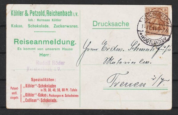 Köhler & Petzold REICHENBACH 1.11.14 Kakao, Schokoladen, Süßwaren   (s24032)