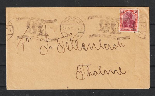 MiNr. 198 EF auf Brief NÜRNBERG 28.9.22  (s24036)