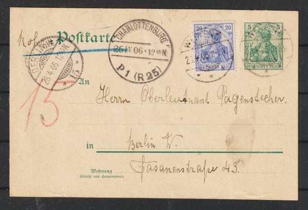 Rohrpostkarte, WESTEND  26.4.06    (s24038)