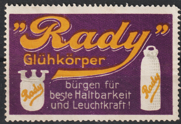 Vignette, Reklamemarke "Rady Glühkörper"    (s24039)