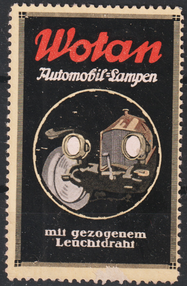 Vignette, Reklamemarke "Wotan Automobil-Lampen"   (s24039)