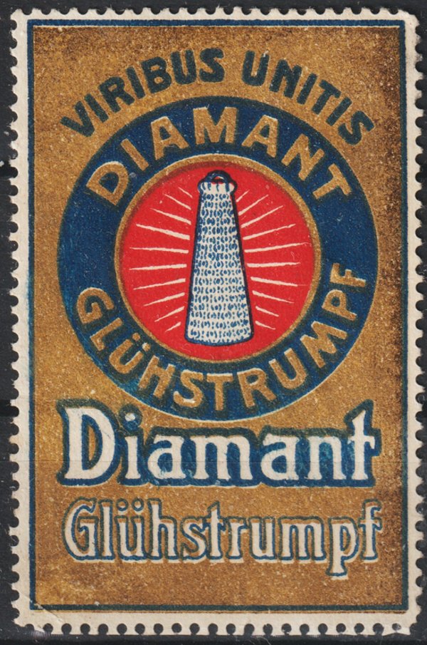 Vignette, Reklamemarke "Diamant Glühstrumpf"  (s24039)