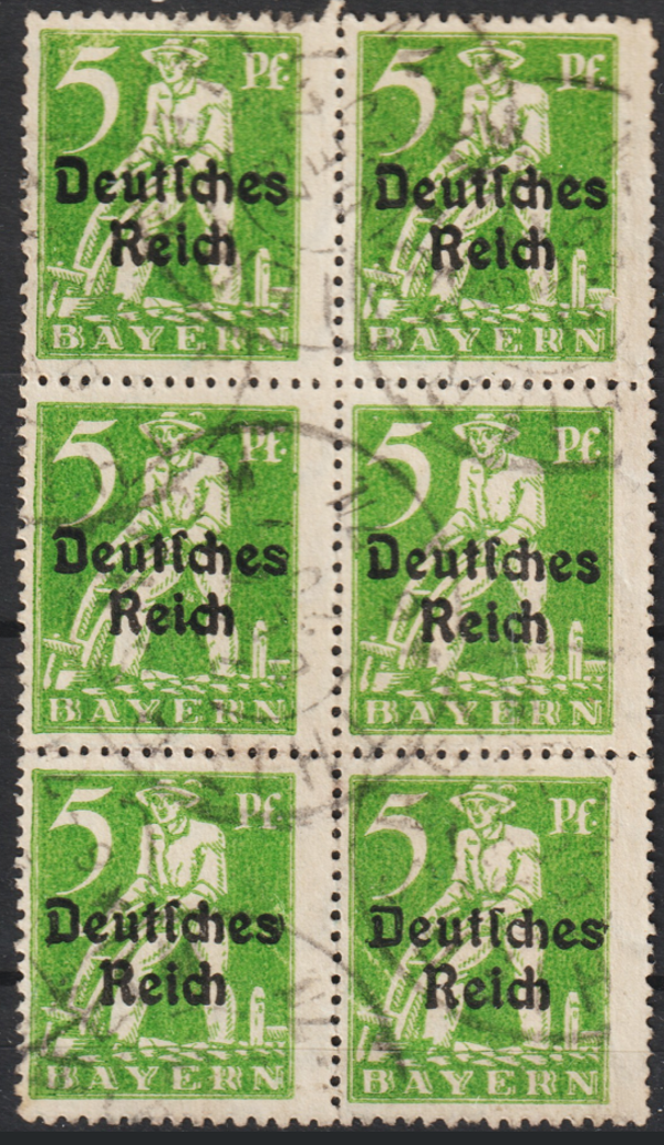 MiNr. 119 gestempelter Sechserblock, geprüft  (s24041)