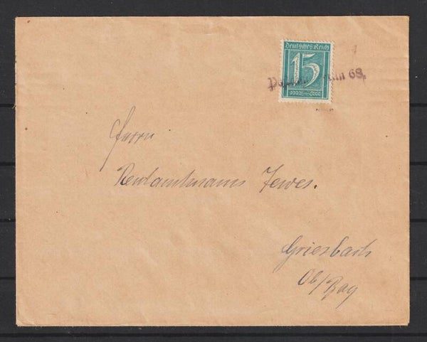 MiNr. 160 EF auf Drucksache  POSTAMT BERLIN 68, geprüft   (s24041)