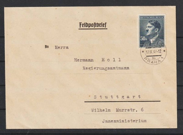 B&M MiNr. 110 auf Brief PRAG 17.IX.42  (s24042)