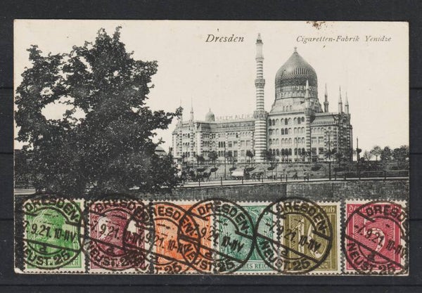 Ansichtskarte DRESDEN 7.9.21 Zigarettenfabrik Yenize   (s24049)