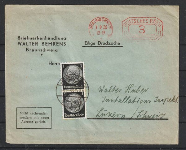 MiNr. 512 (2x) Freistempel 3 Pf  BRAUSCHWEIG 8.9.36 (s24061)