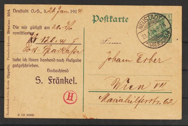 Ganzsache P 90 NEUSTADT (OBERSCHL) 21.1.14  (s24062)