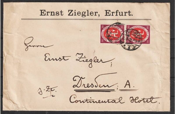 MiNr. 110 MeF auf Brief  ERFURT 10.6.20   (s24064)