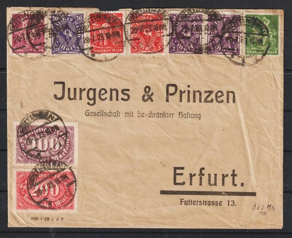 portogerechter Brief GÖTTINGEN  20.7.23  (s24066)