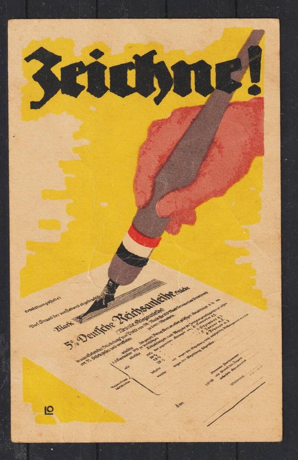 Propaganda-, Werbe-Karte "Zeichne Deutsche Staatsanleihe" PEINE 10.12.18  (s24074)