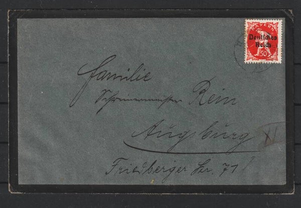 MiNr. 125 auf Drucksache  AUGSBURG 25.3.22 (s24076)