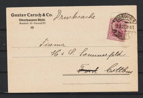 MiNr. 146 auf Drucksache  OBERHAUSEN 18.2.22 (s24076)