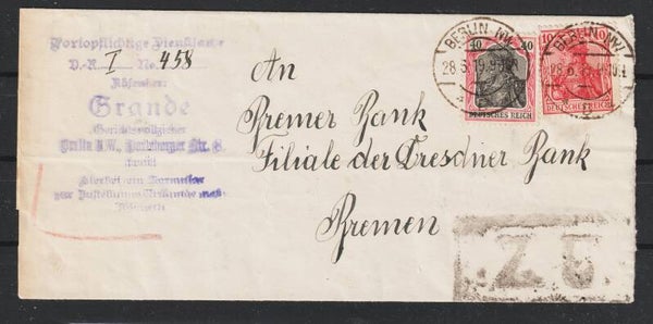 MiNr. 90, 86 Brief  BERLIN 28.6.19  Stempel  (s24076)