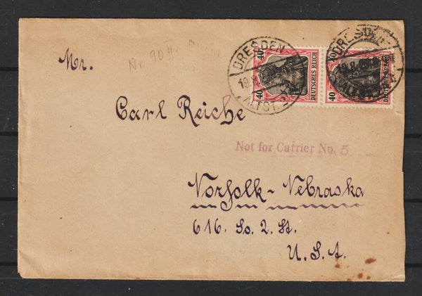 MiNr. 90 II a Brief  DRESDEN  19.8.20 (s24076)