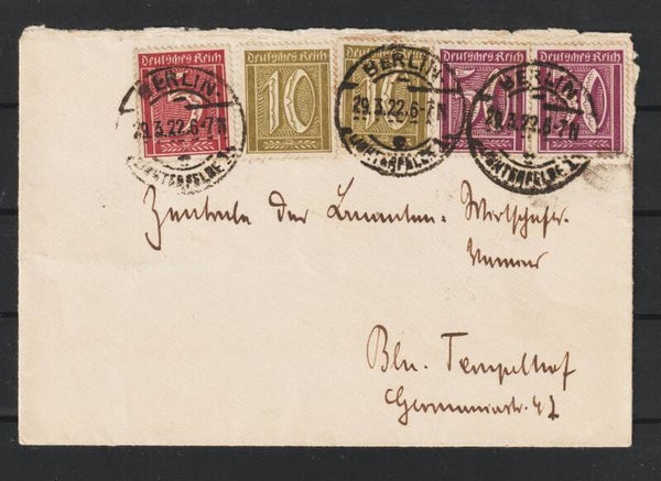 MiNr. 158, 159, 164 auf Brief  BERLIN 29.3.22   (s24082)