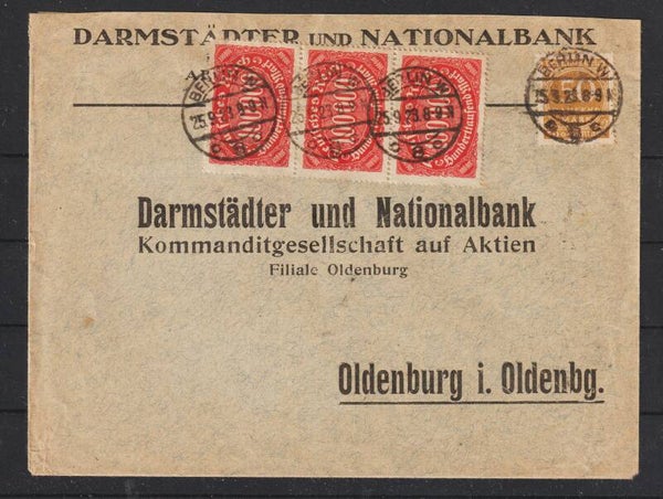 MiNr. 257 (3x), 275 auf Brief  BERLIN 25.9.23    (s24083)