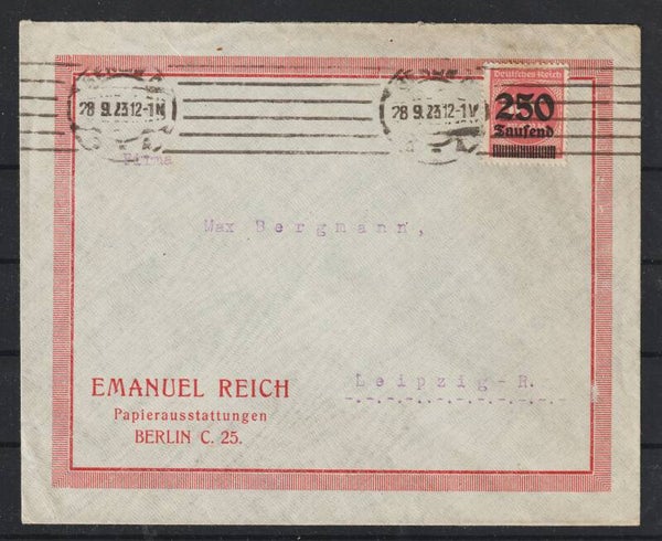 MiNr. 295 EF auf Brief  BERLIN 28.9.23    (s24084)