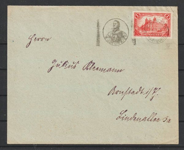 MiNr. A 133 IV auf Brief EISENACH WARTBURG  4.5.21   (s24088)