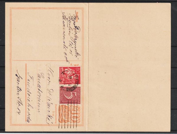 Ganzsache P 144 Doppelkarte mit ZuF CHARLOTTENBURG 31.5.22   (s24088)
