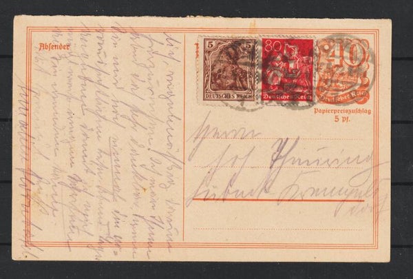 Ganzsache P 144 F, mit ZuF CHARLOTTENBURG 31.5.22   (s24088)