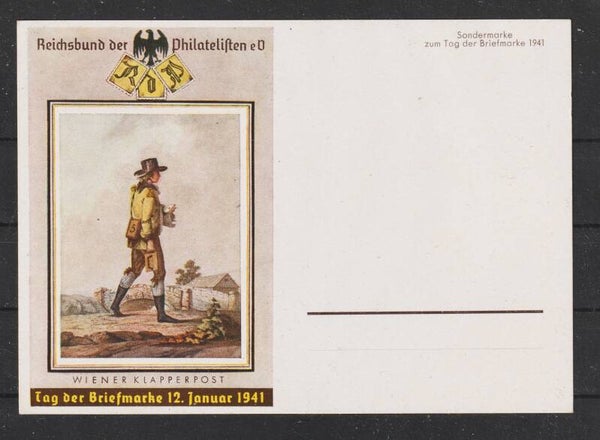 Sonderpostkarte "Tag der Briefmarke 1941 Wiener Klapperpost"  (s24097)