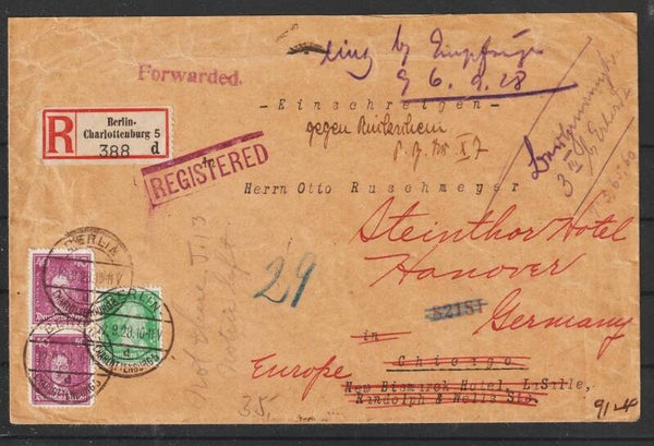 R-Brief  BERLIN CHARLOTTENBURG 12.9.28 nach USA (s24112)
