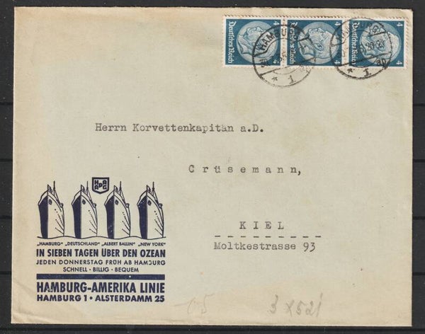 HAPAG HAMBURG AMERIKA LINIE,  HAMBURG 30.7.35  (s24114)