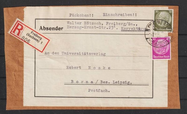 MiNr.490, 491 Päckchen  FREIBERG  2.3.36   (s24123)