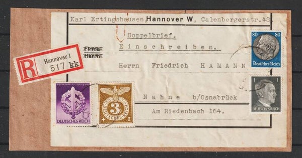 MiNr. 528, 818, 830 R-Doppelbrief   (s24128)