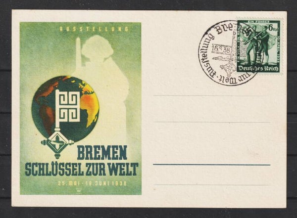 Propaganda Karte, "Ausstellung Bremen Schlüssel zur Welt 25. Mai-19.Juni 1938"  (s24129)