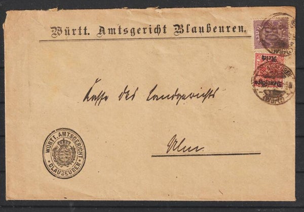 Brief  "Württ. Amtsgericht Blaubeuren"    (s24130)