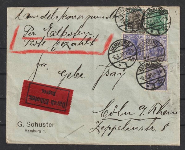 Eilboten Express Brief HAMBURG 9.5.20  (s24136)