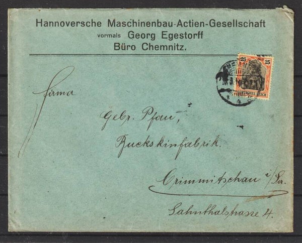 MiNr. 88 I auf Brief CHEMNITZ 10.9.10  (s24136)