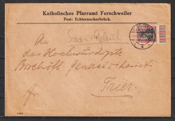 MiNr. 90 II Unterrand auf Brief  ECHTER-NACHERBRÜCK 8.5.20  (s24137)