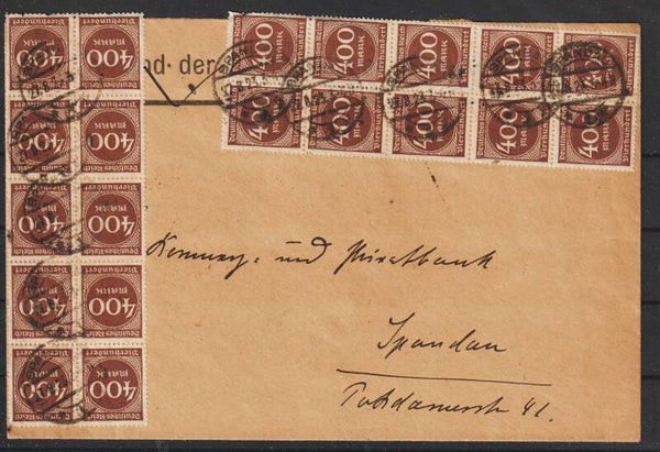 MiNr. 271/271 (10x) auf Brief SPANDAU  27.8.23   (s24143)