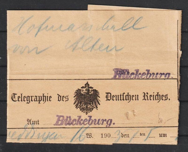 Telegram Bückeburg 1903  (s24144)
